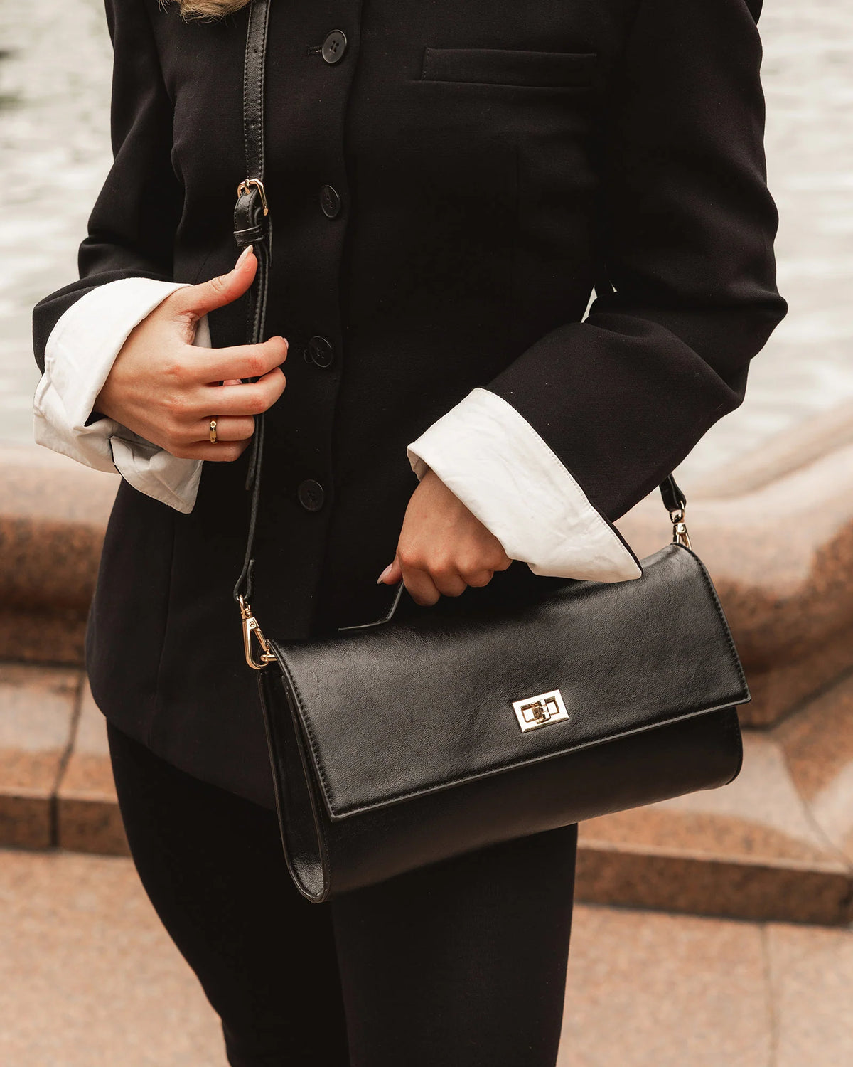 Delaney Clutch Crossbody - Black