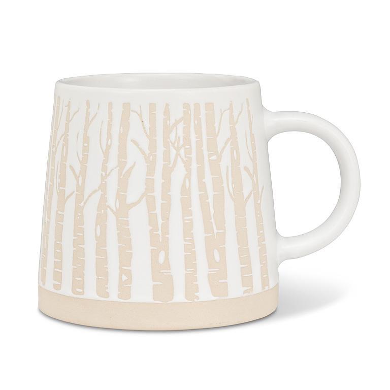 Wide Base Mug w/Birch Trees - 3.5"H(14oz)