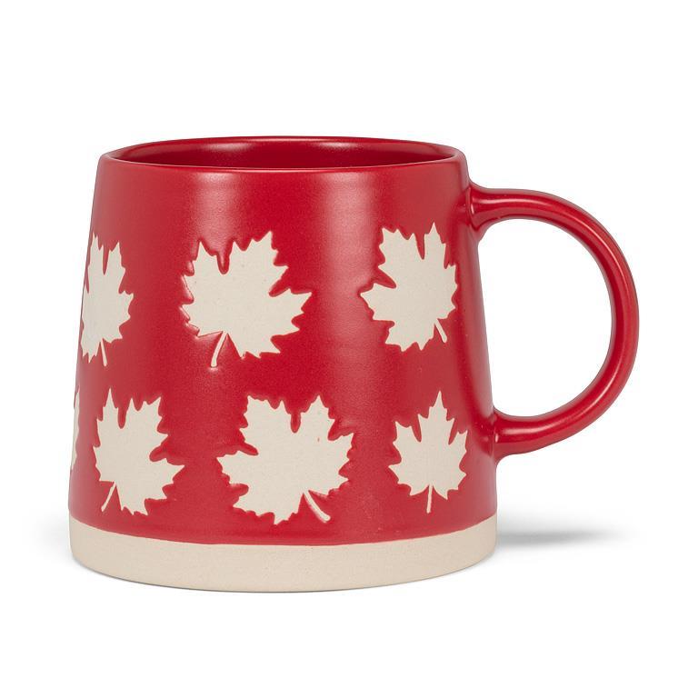 Wide Base Mug w/Maple Leaves - 14oz