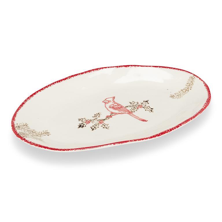 Cardinal Stamp Oval Plate - 8.5x13"L