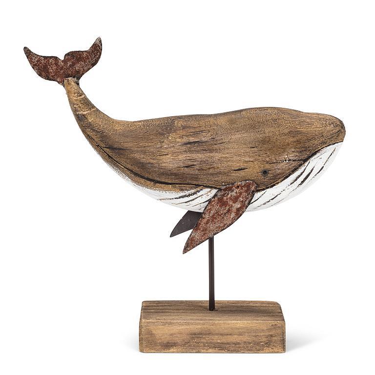 Md Whale on Stand-Natural - 8"H
