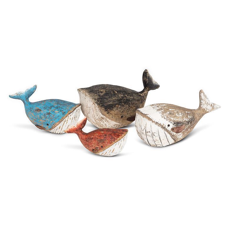 Mini Red Carved Whale - 6"L