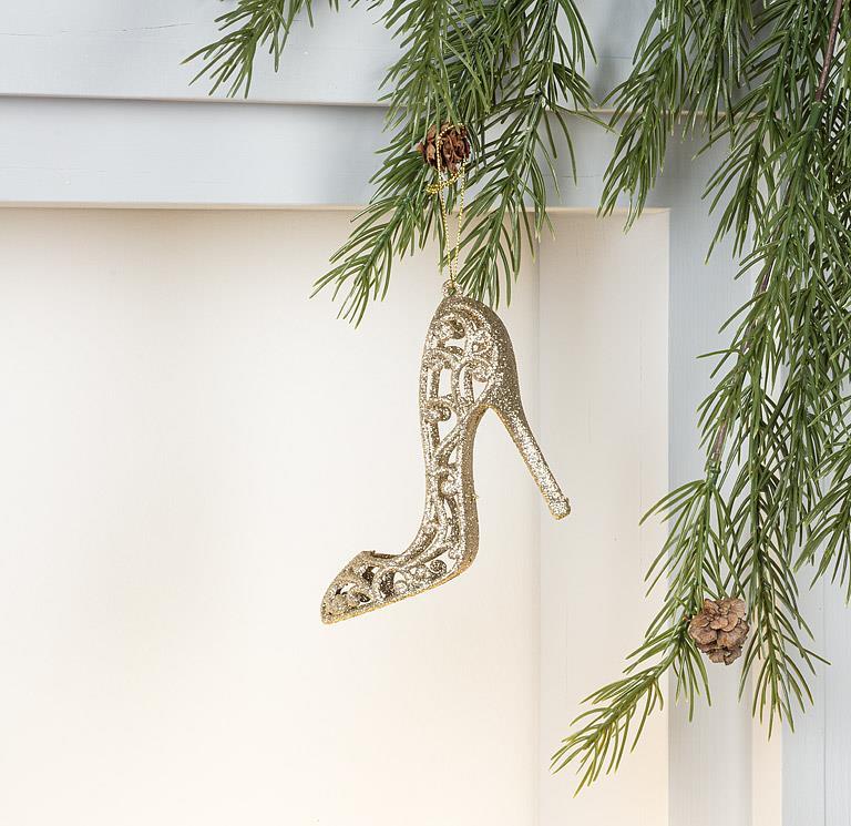 Glitter Stiletto Orn - 3.5"H
