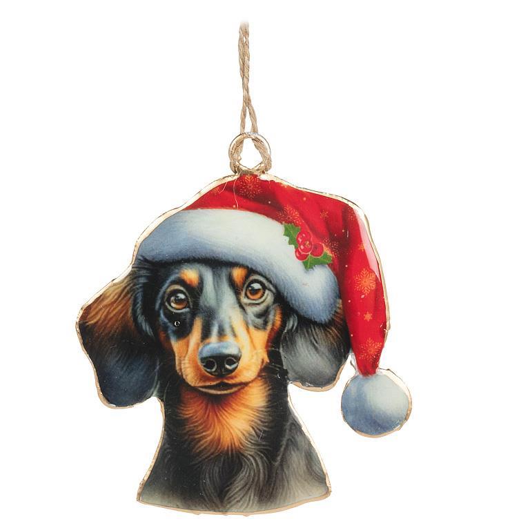 Dachshund in Santa Hat Orn - 3"H