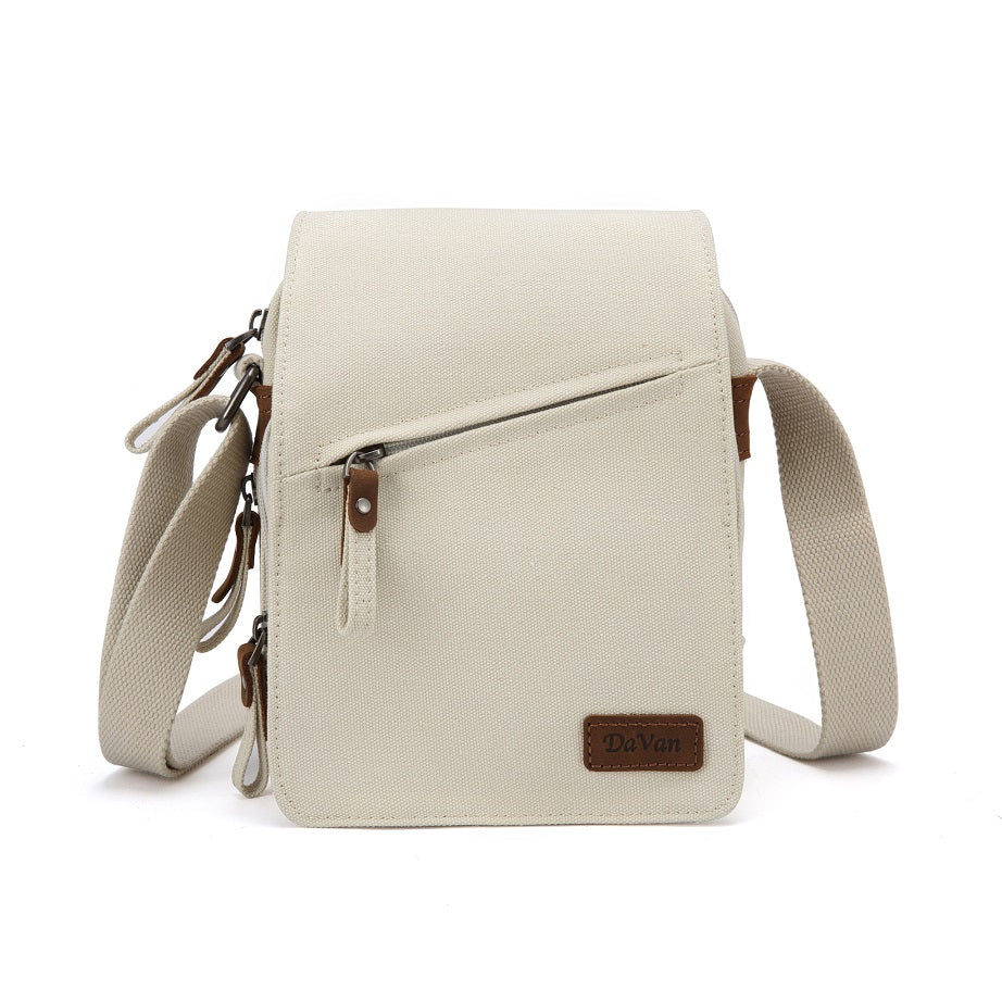 Small Canvas Shoulder Bag - Cream