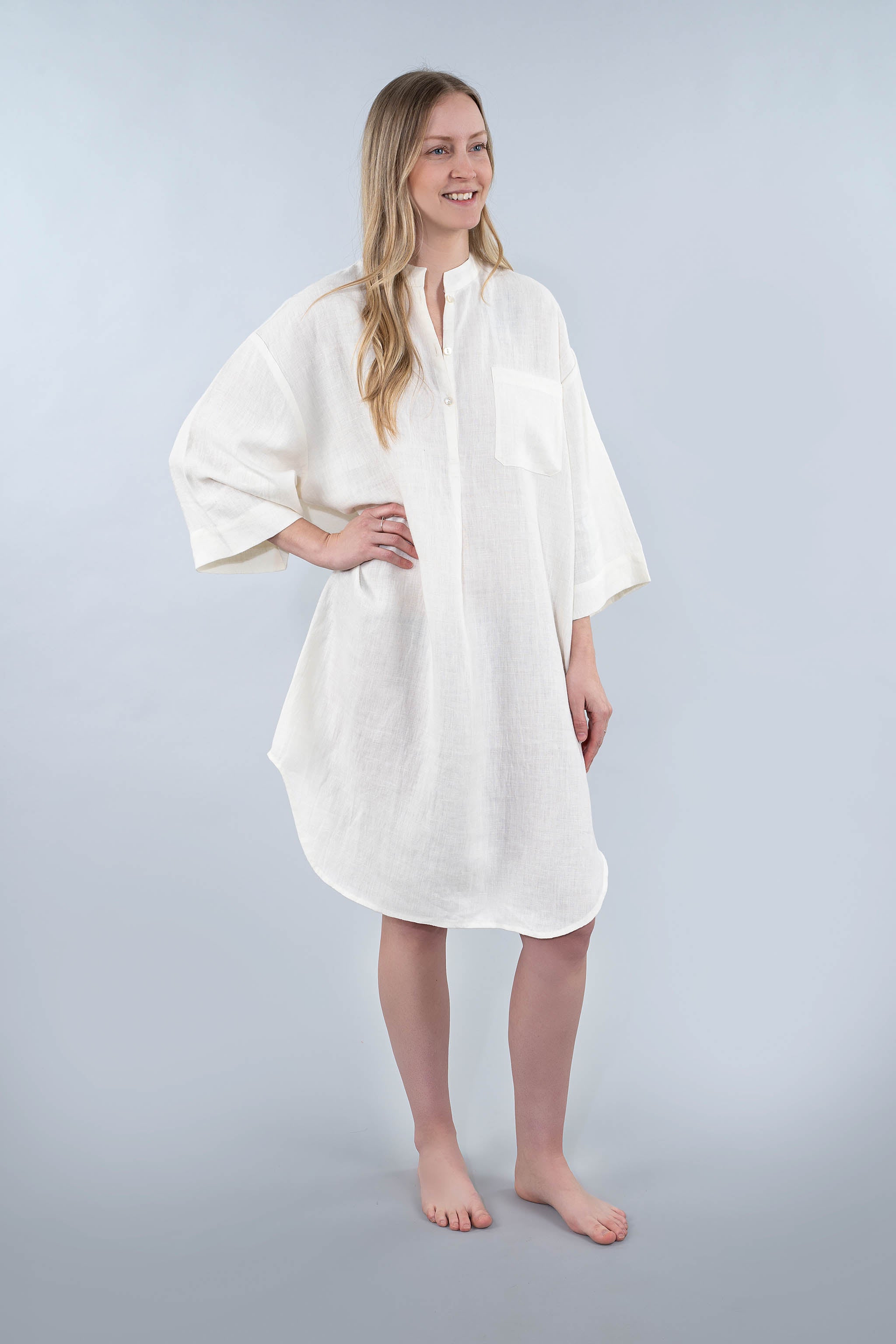 Linen Sleep Shirt-One Size
