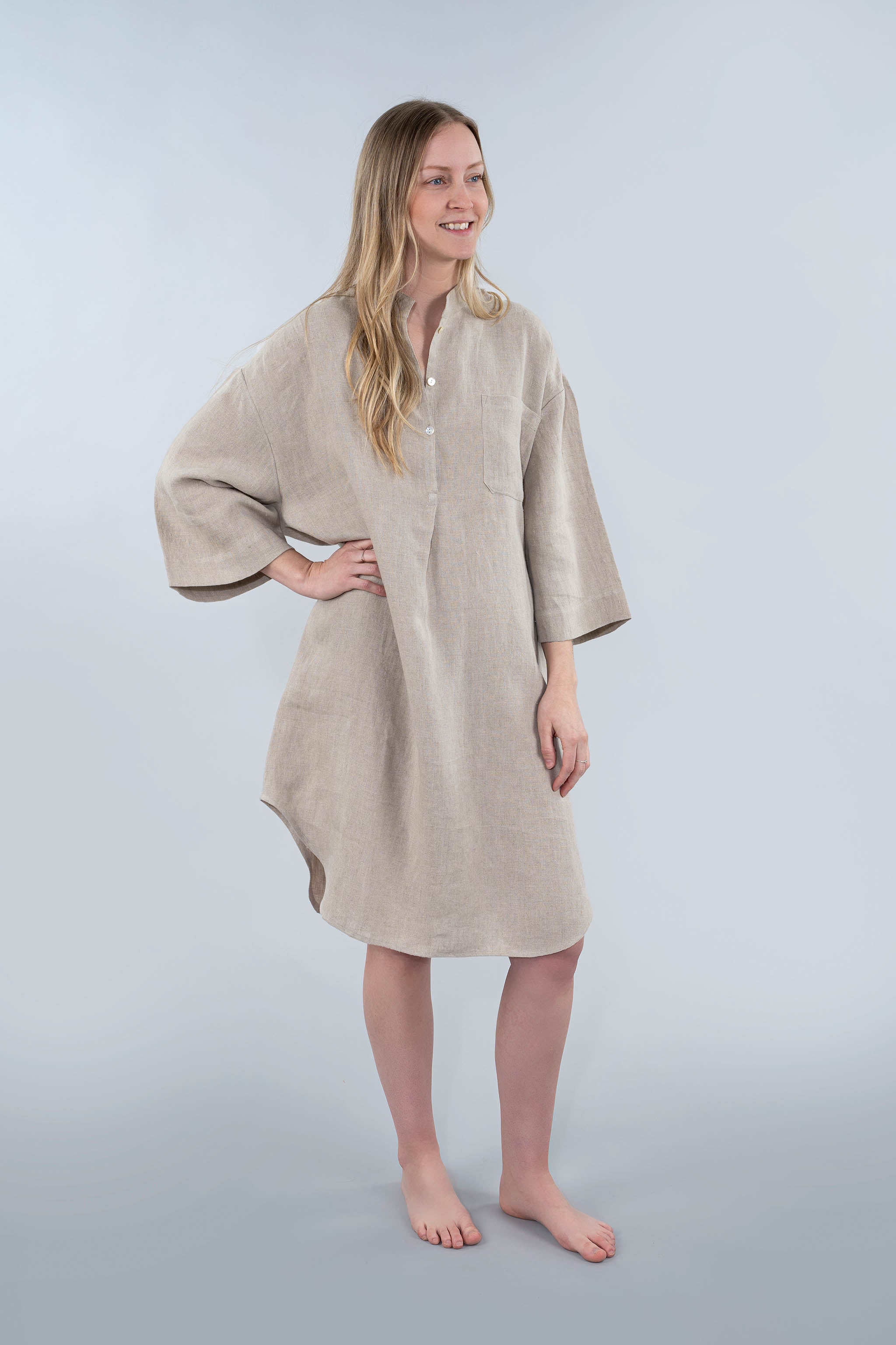 Linen Sleep Shirt-One Size