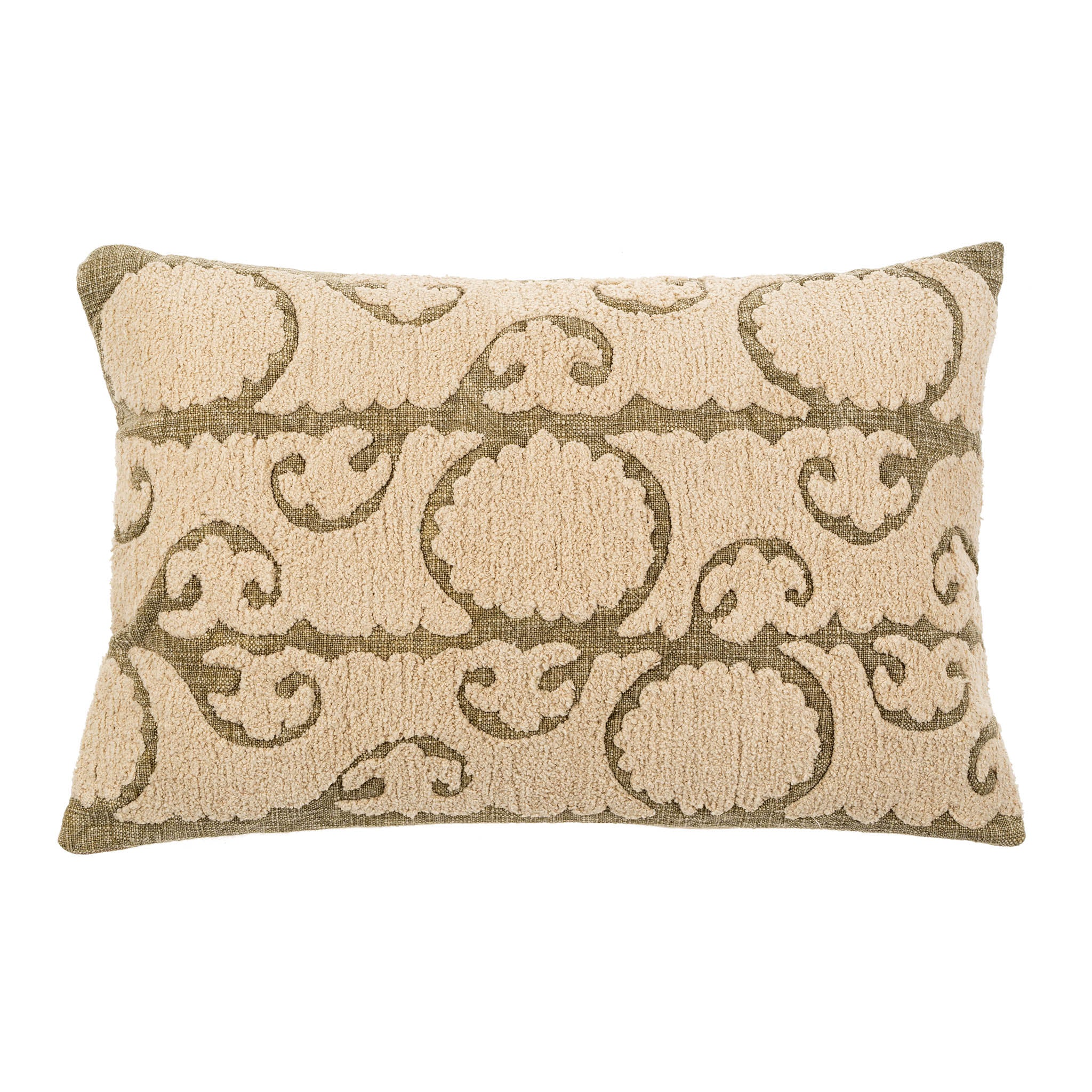 Suzani Boucle Pillow in Sage