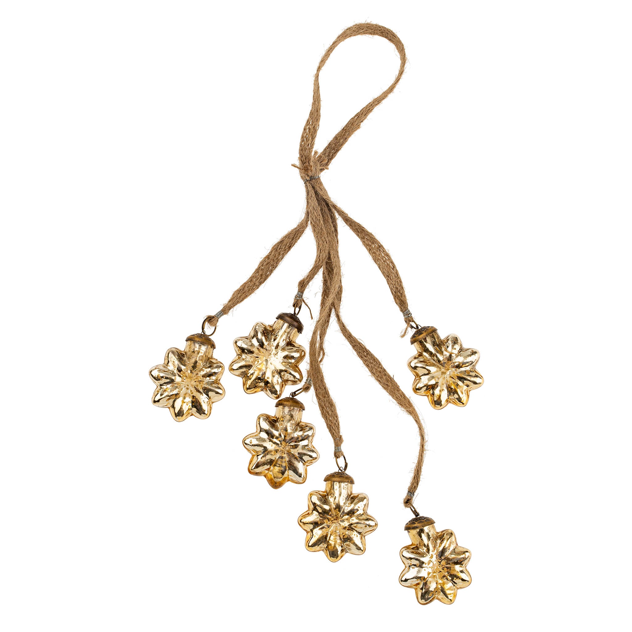 Cascading Snowflake Bunch Ornaments - S/6