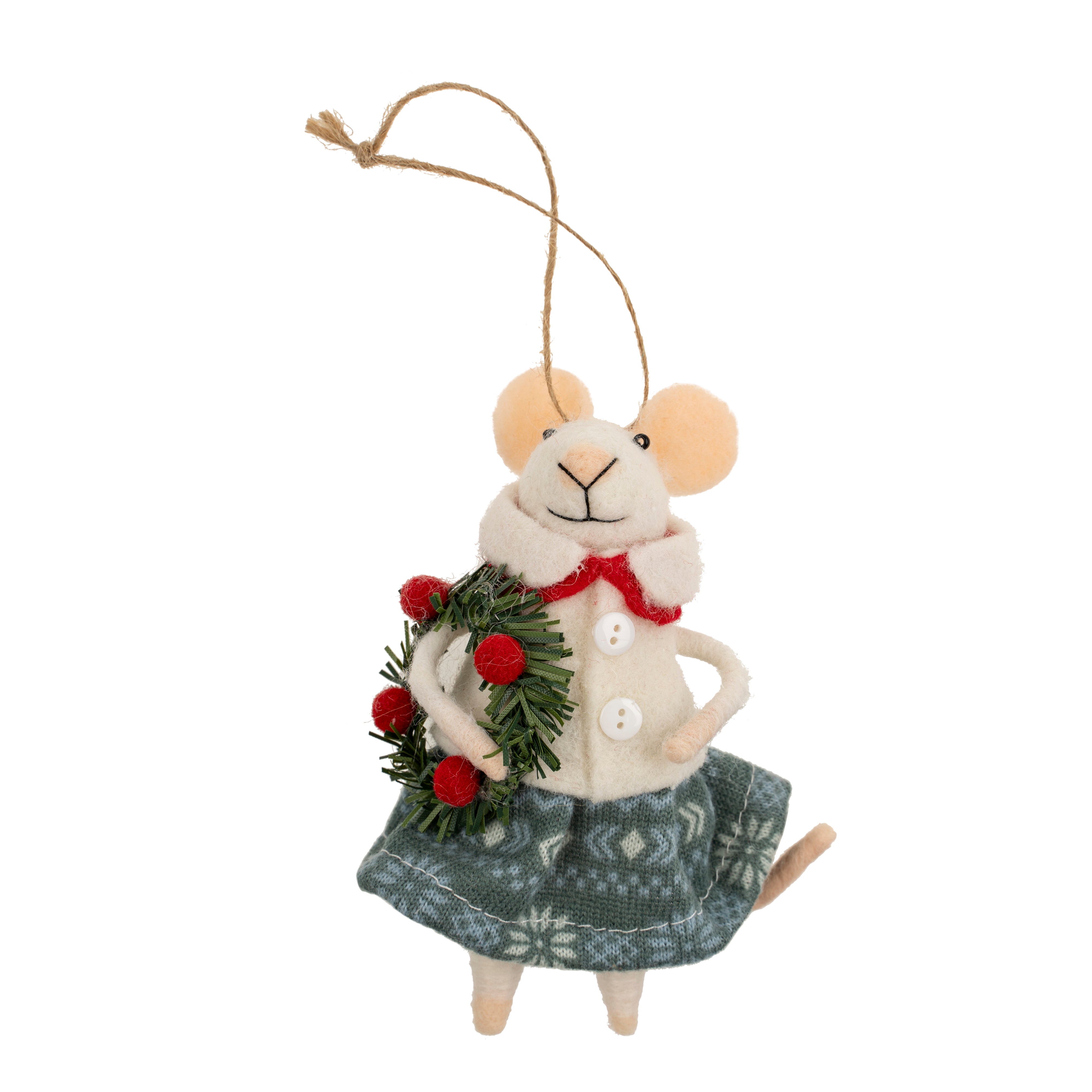 Traditional Tabitha Mouse Holiday Ornament