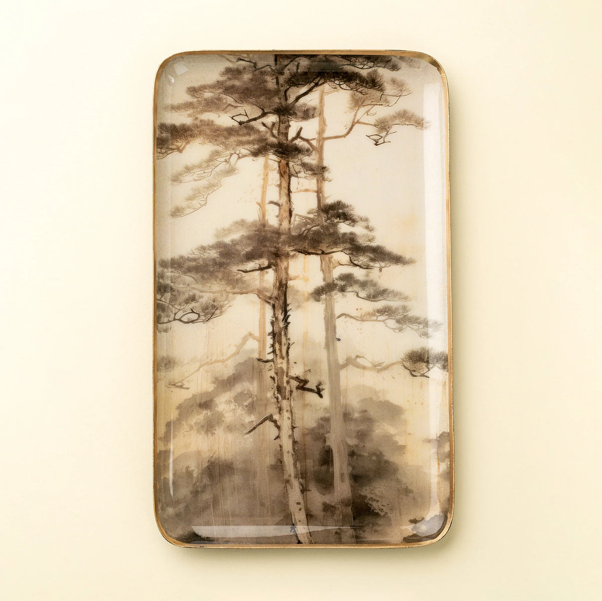 Treetops Decorative Enameled Tray - Large