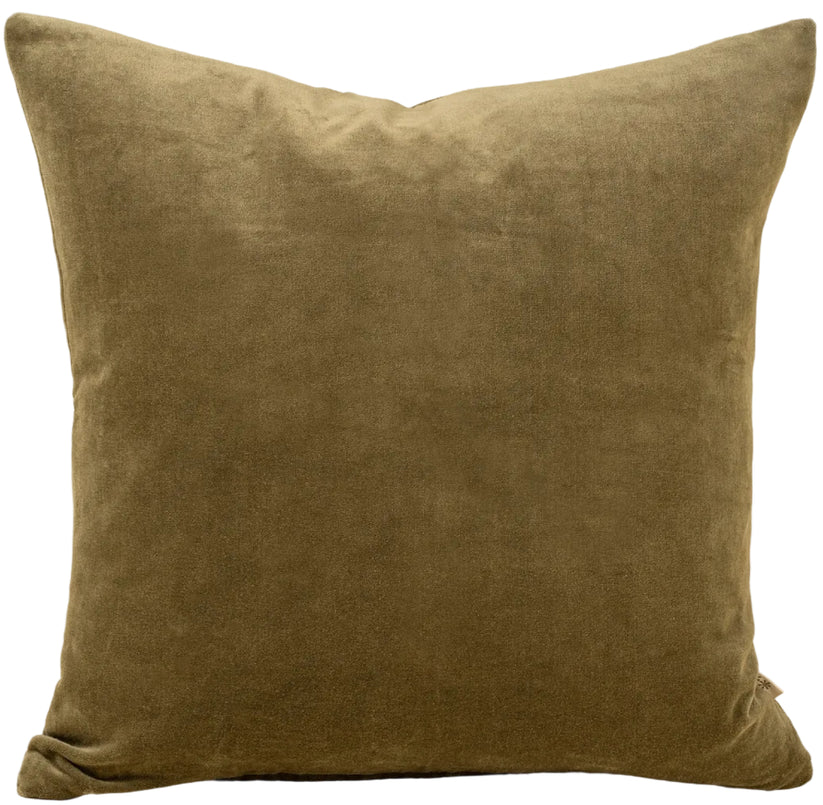 Vera Luxe Velvet Pillow - Olive 20 x 20