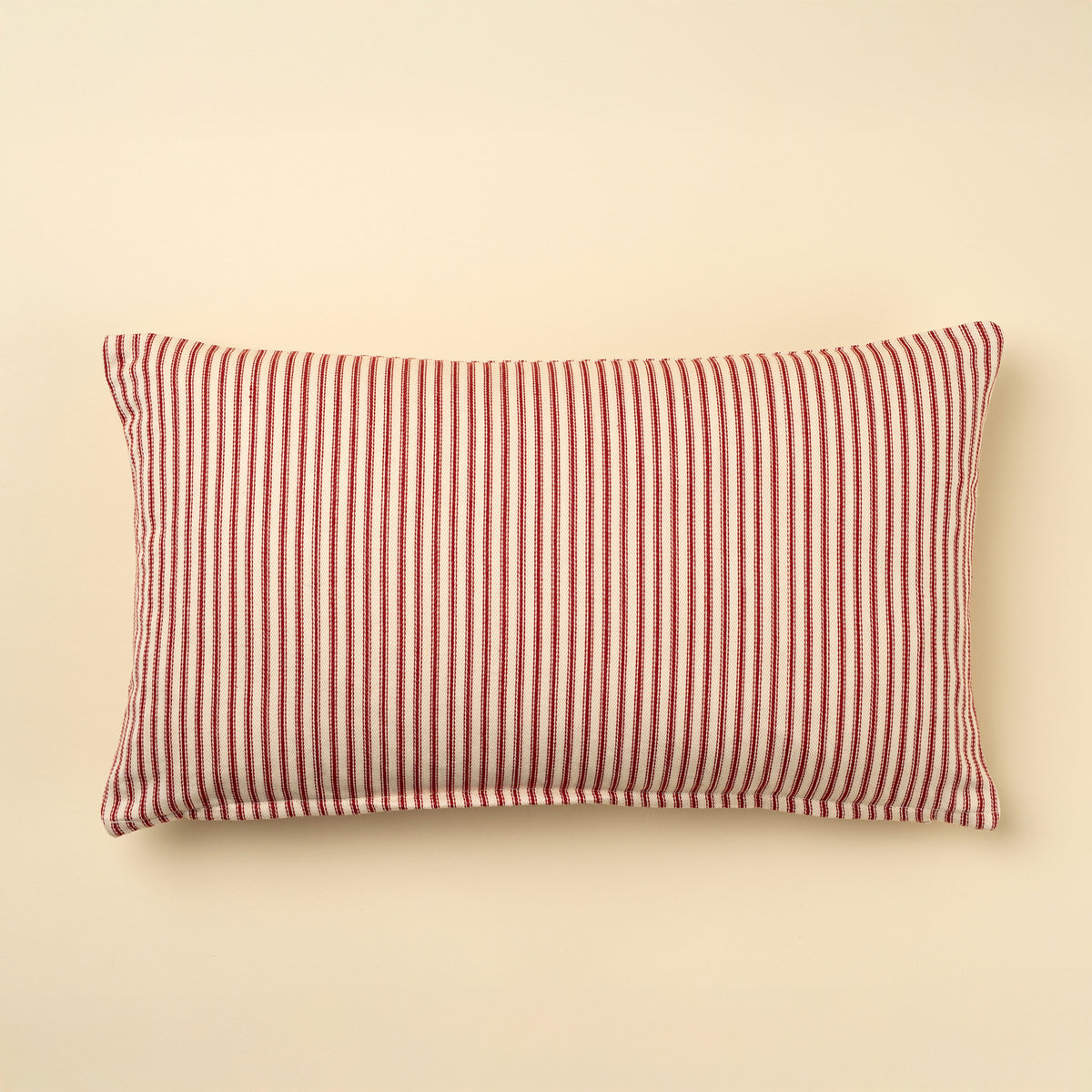 Red Ticking Pillow - 21 x12
