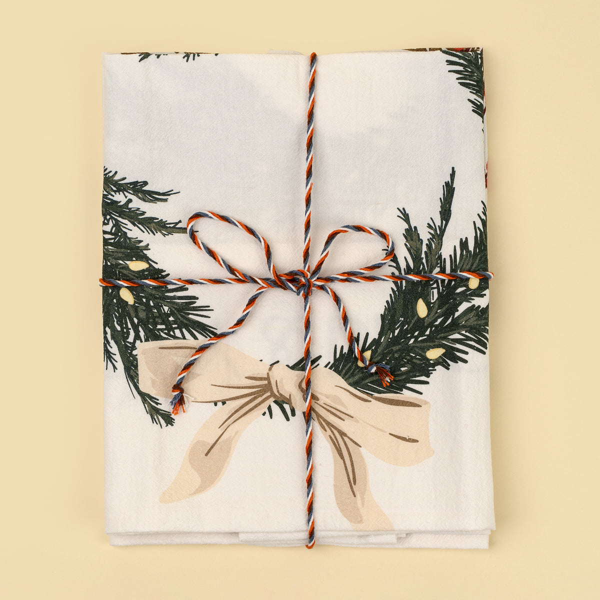 Holiday Wreaths Flour Sack Tea Towels S/2