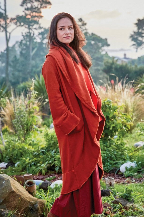 Long Bamboo Fleece Wrap Coat