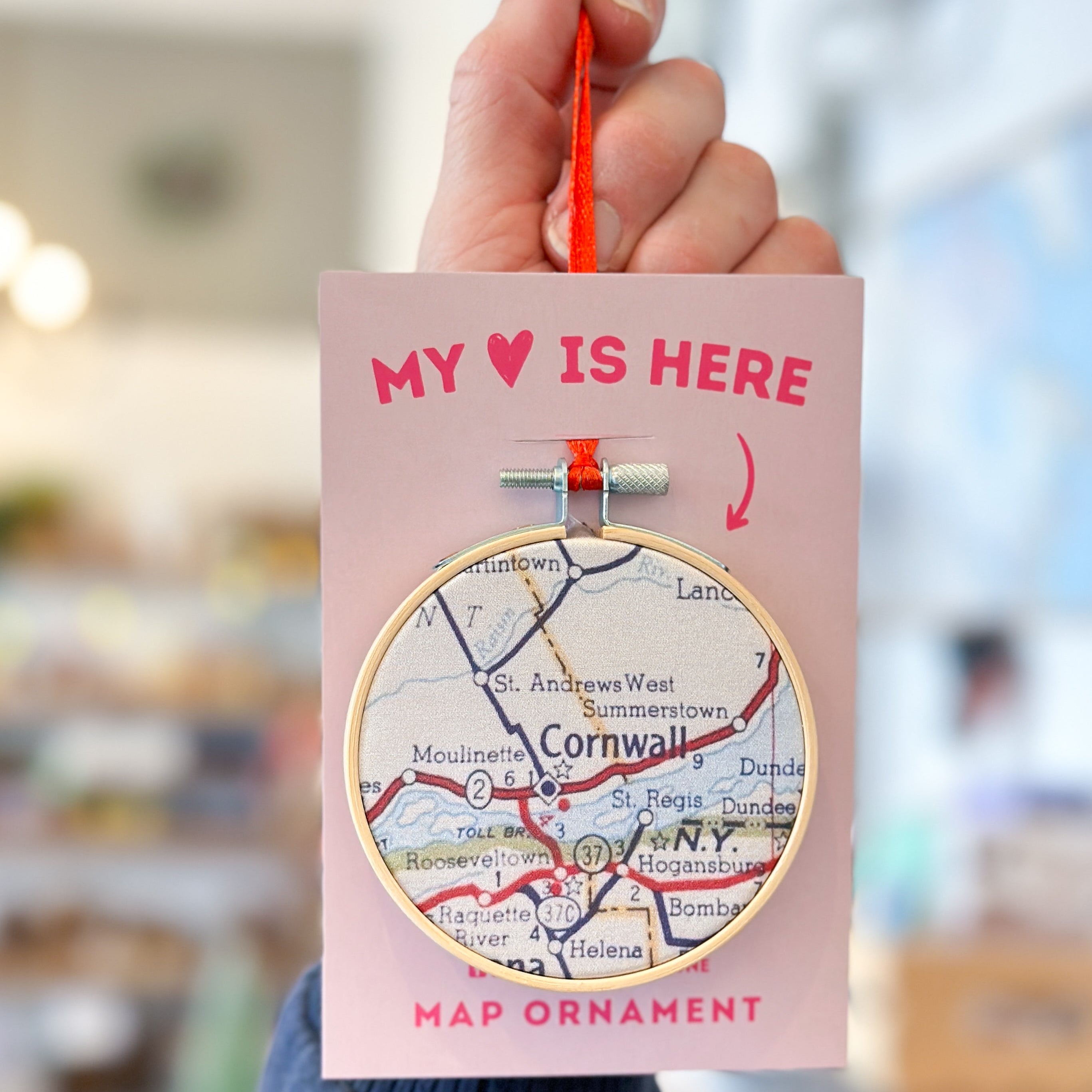 Cornwall Map Ornament