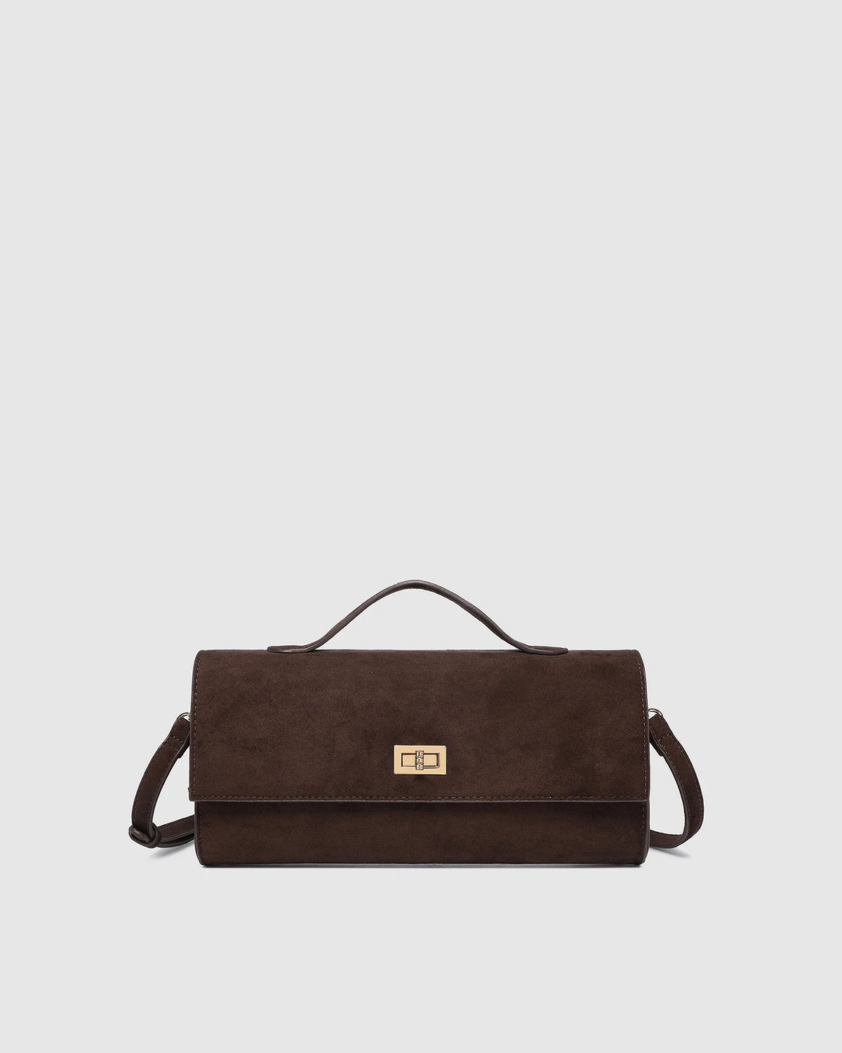 Delaney Clutch Crossbody - Suede Chocolate