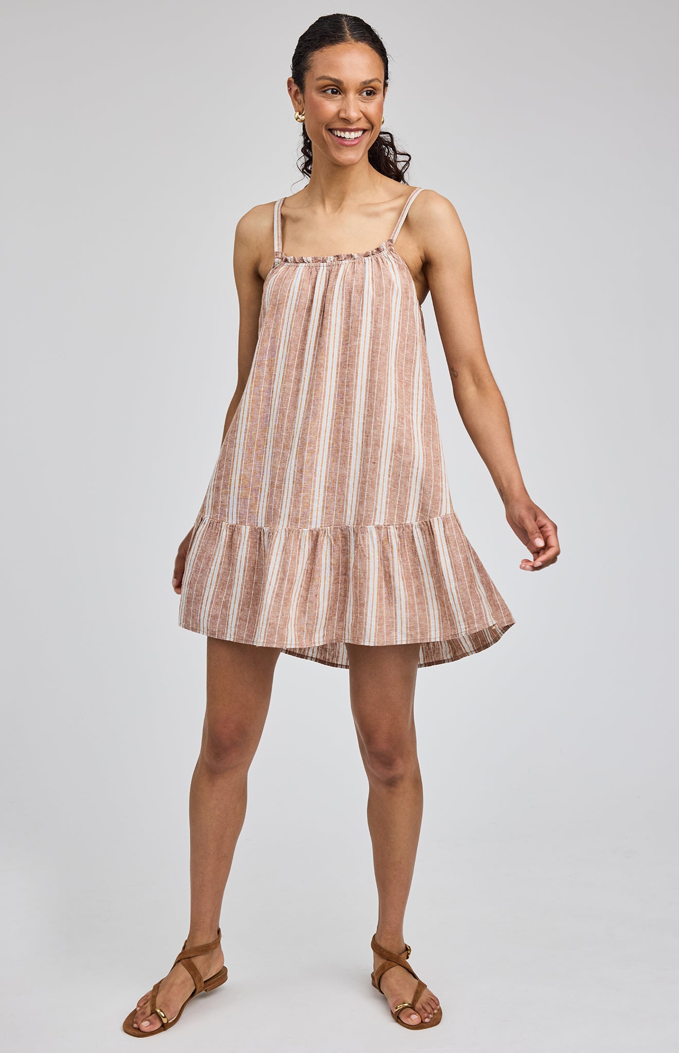 Stephanie Stripe Dress - Cappuccino