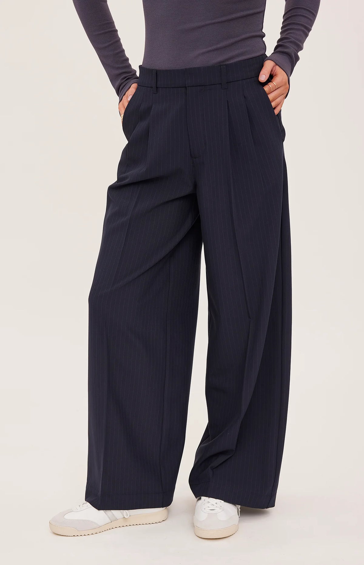 Collins Pant - Navy with Pinstripe