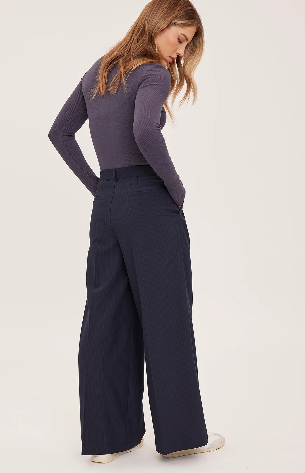 Collins Pant - Navy with Pinstripe