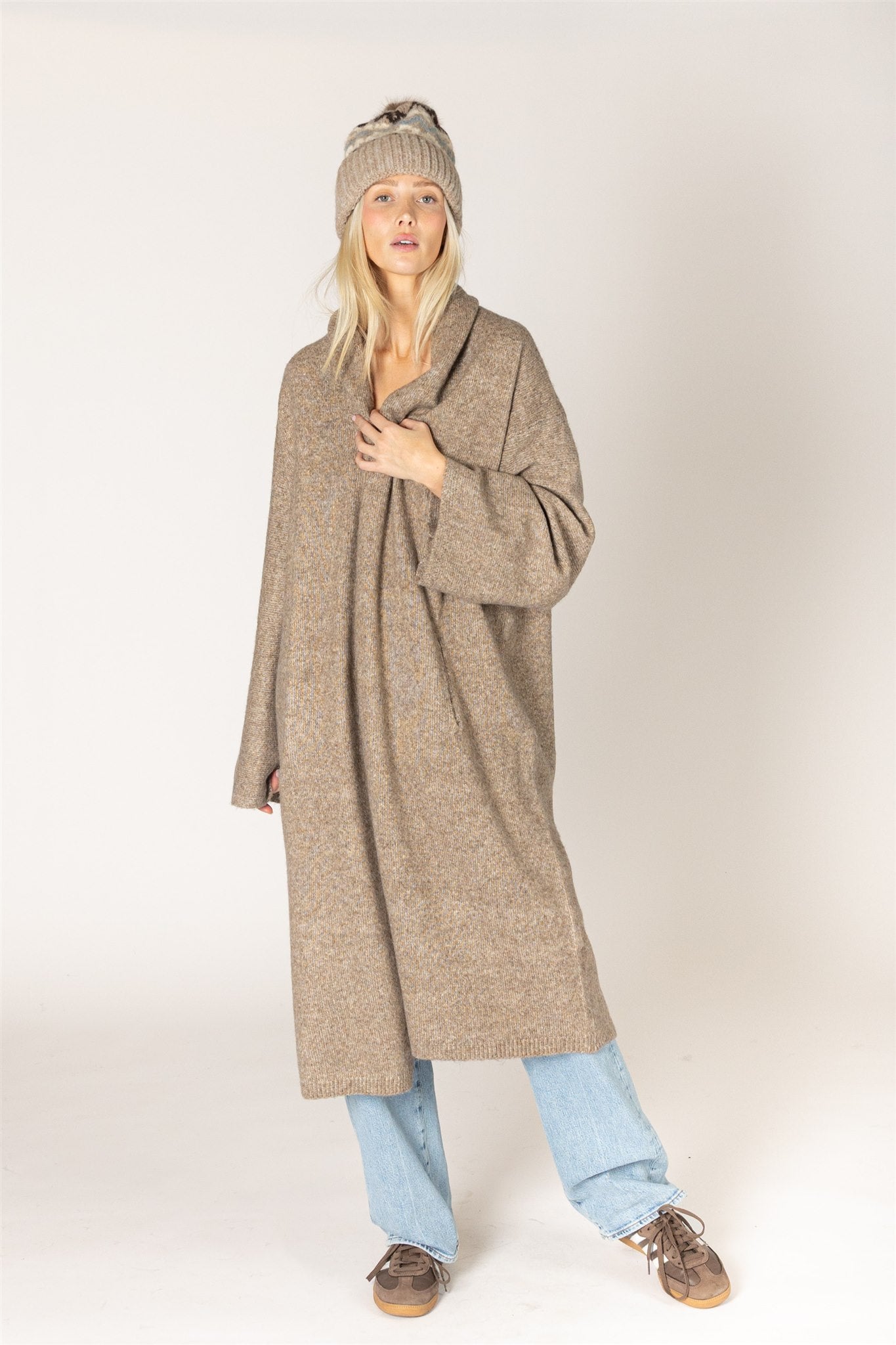 Hugh Luxe Open Cardigan - Earth