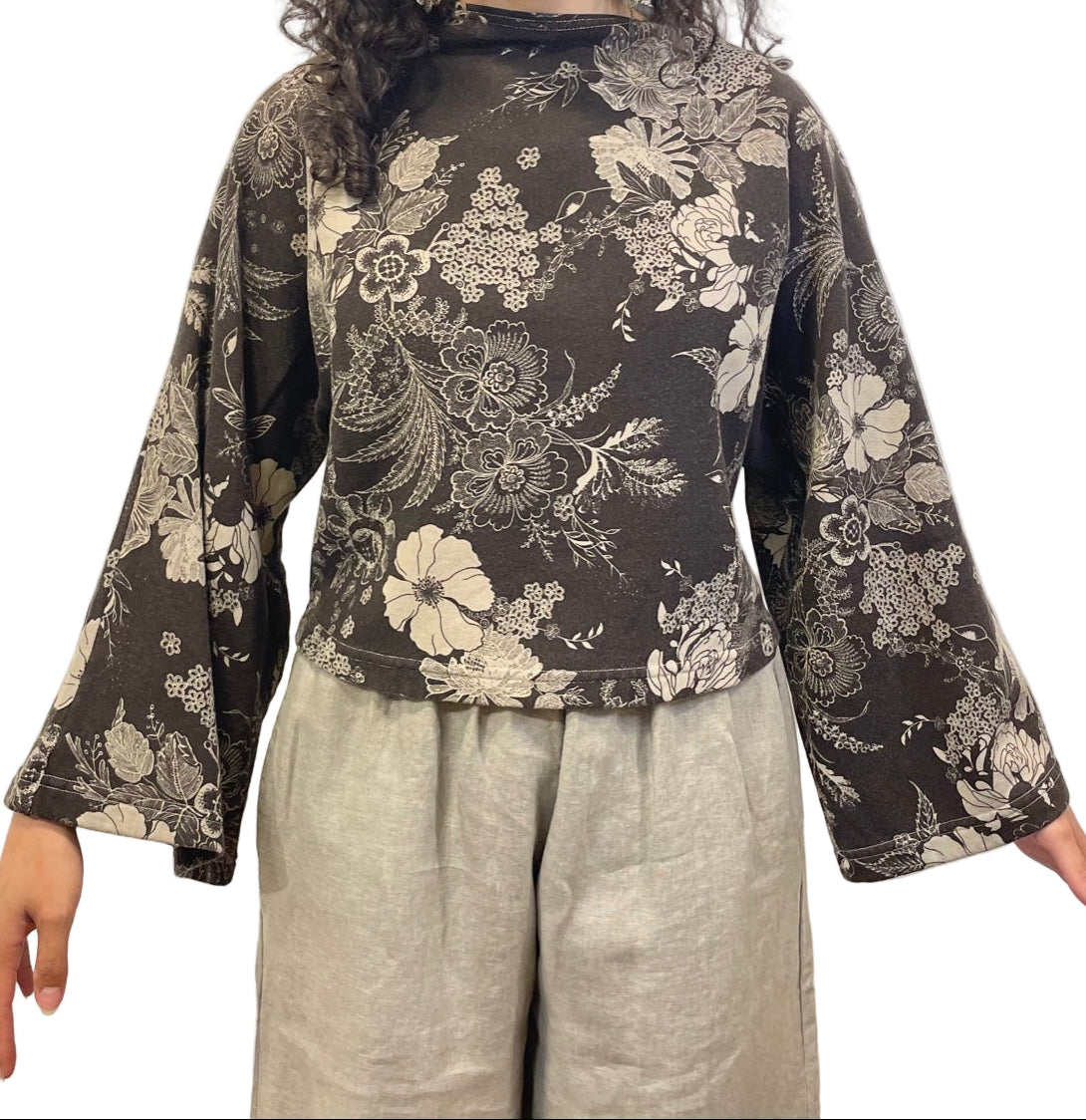 Anna Shirt in Bamboo Fleece - Floral