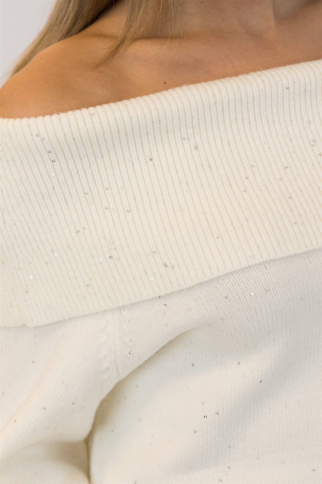 Olivia Off-Shoulder Sweater-Off White