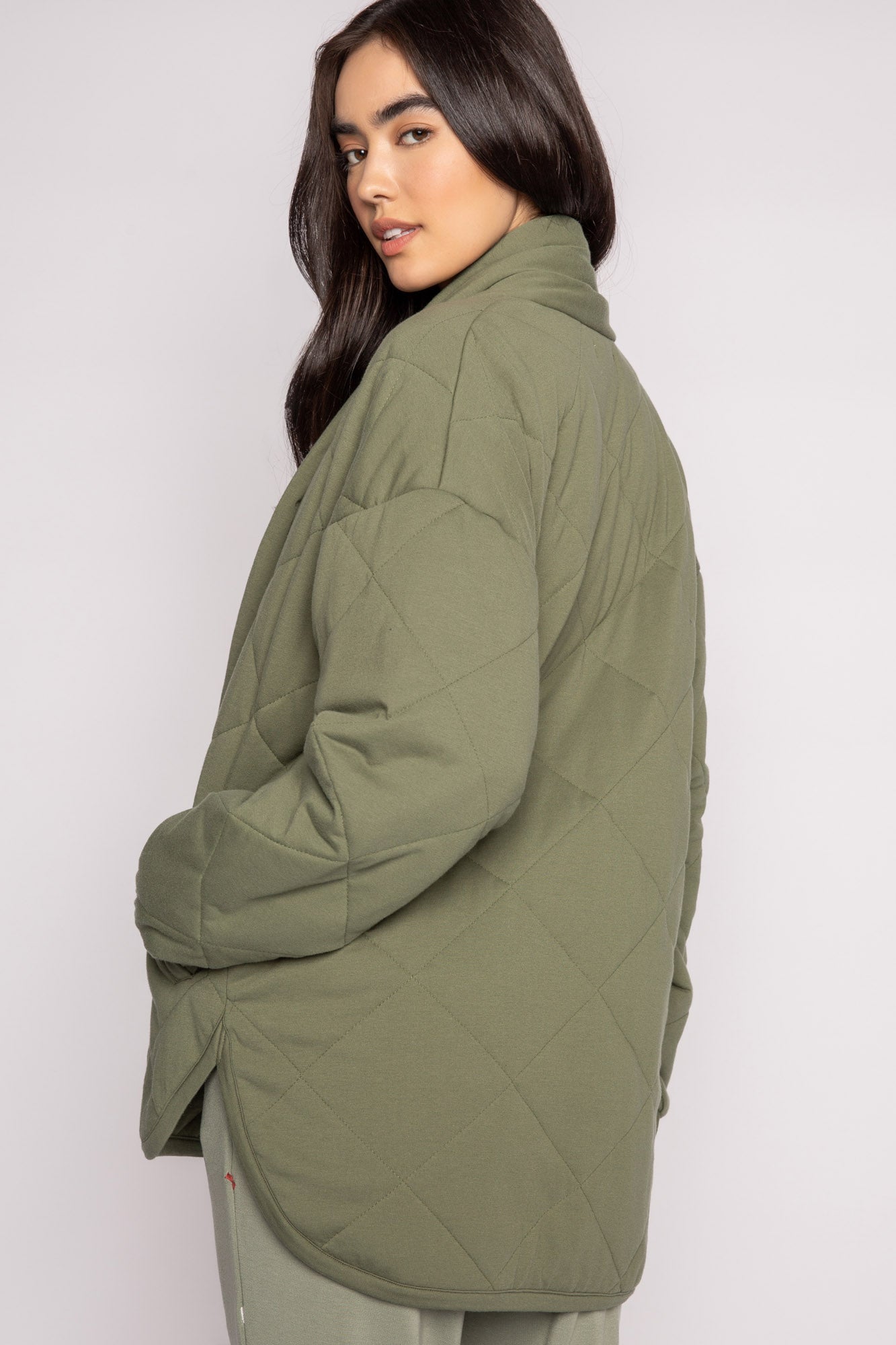 Quilted Jacket-Olive