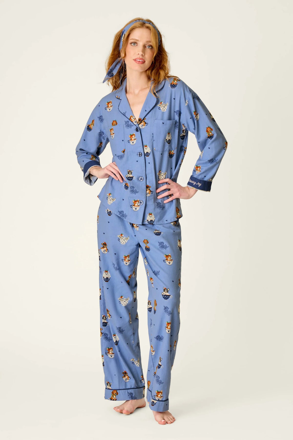 Teacup Pups - 3-Piece Flannel PJ Set