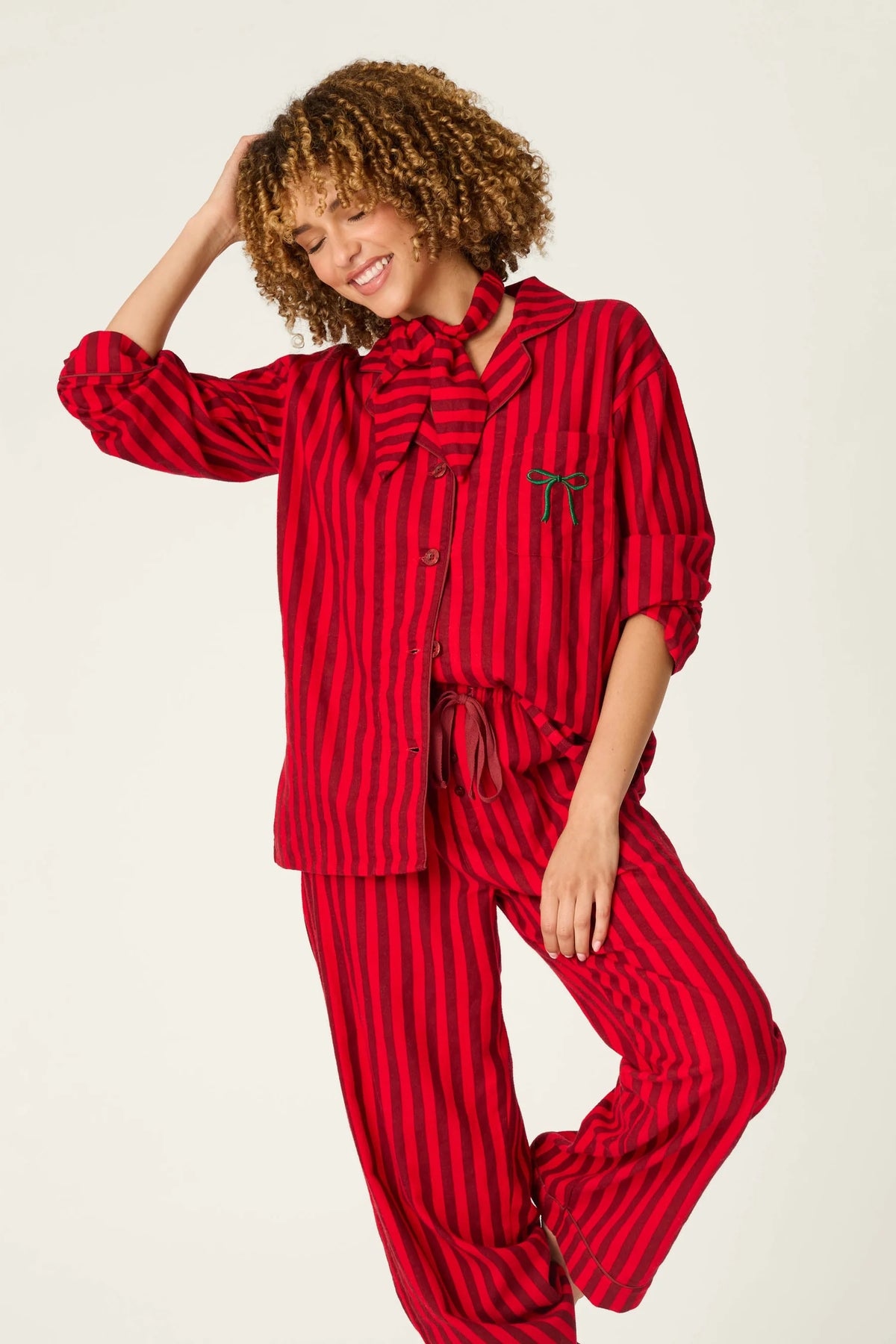 Bow Icon Flannel PJ Set
