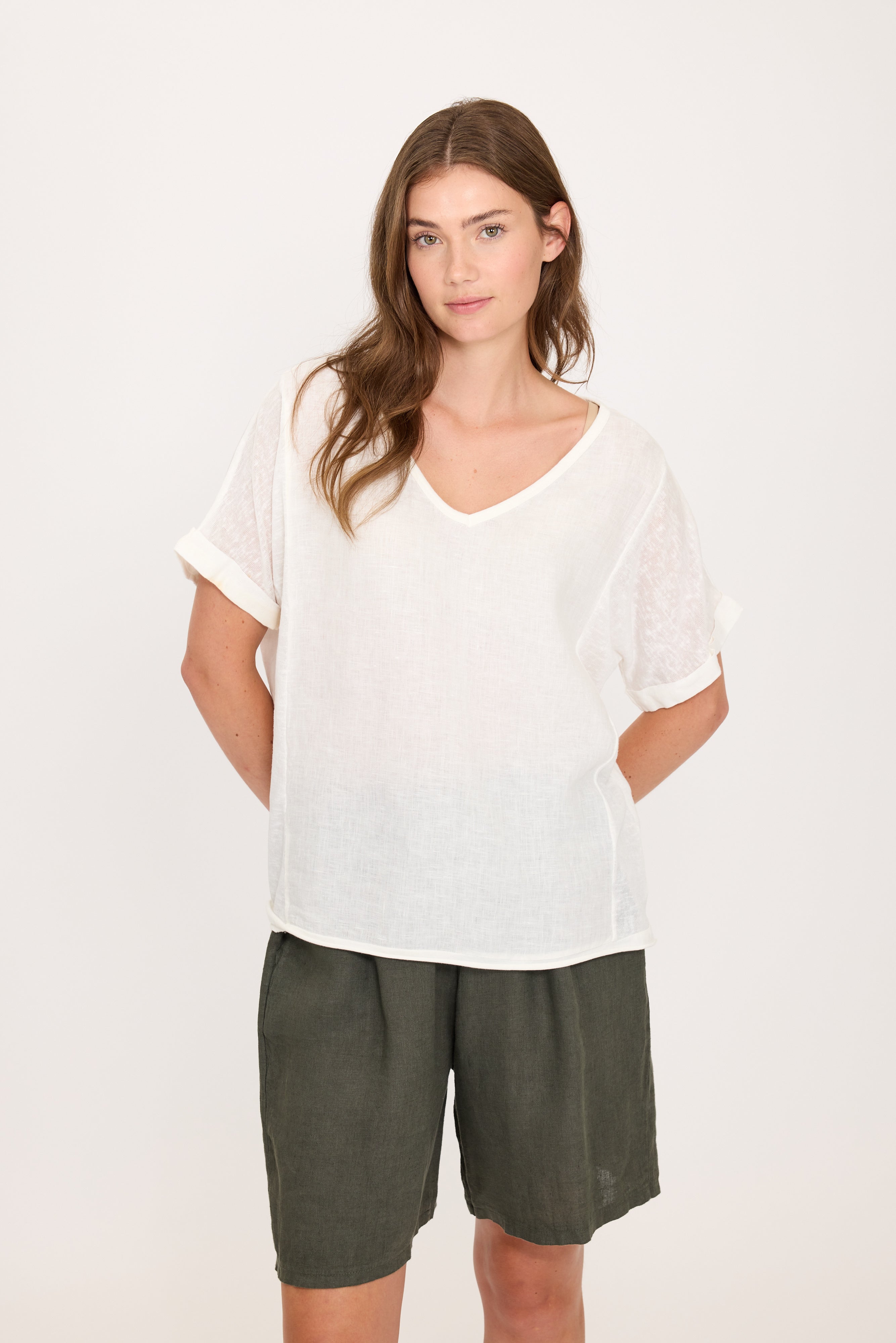Short Sleeve V-Neck Top