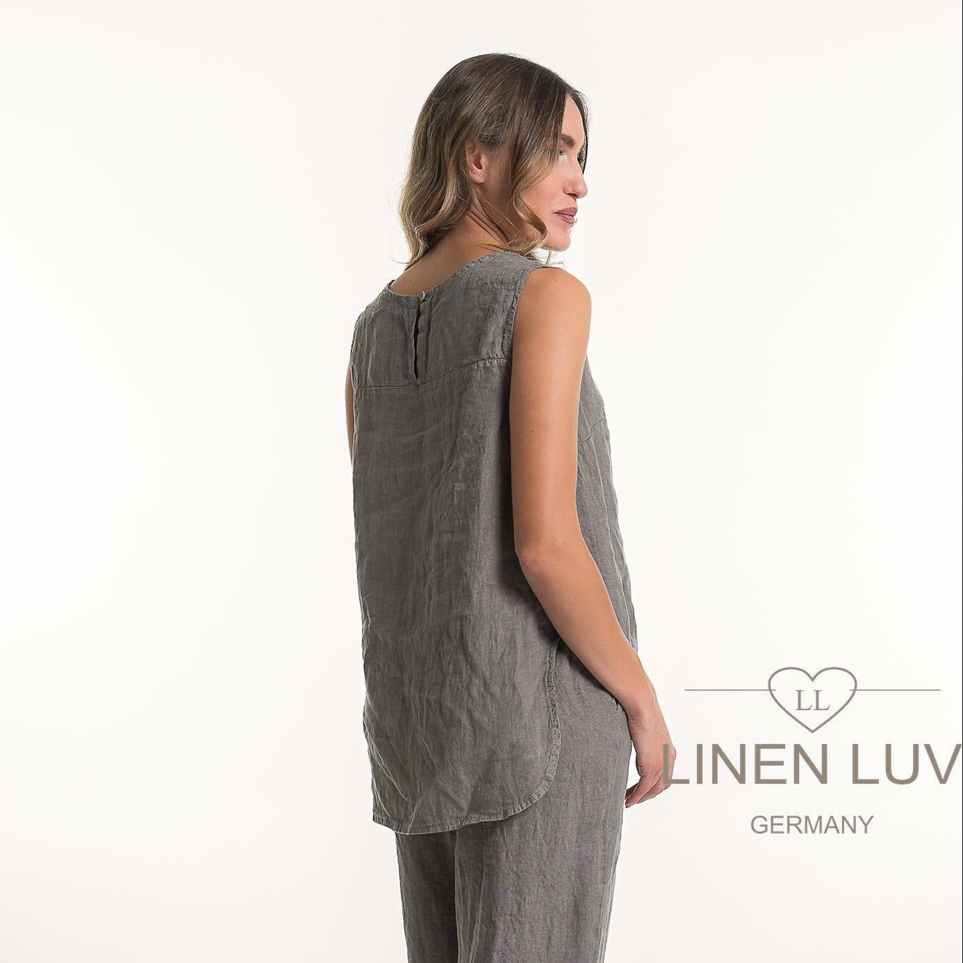 French Linen Tank Top - Fango
