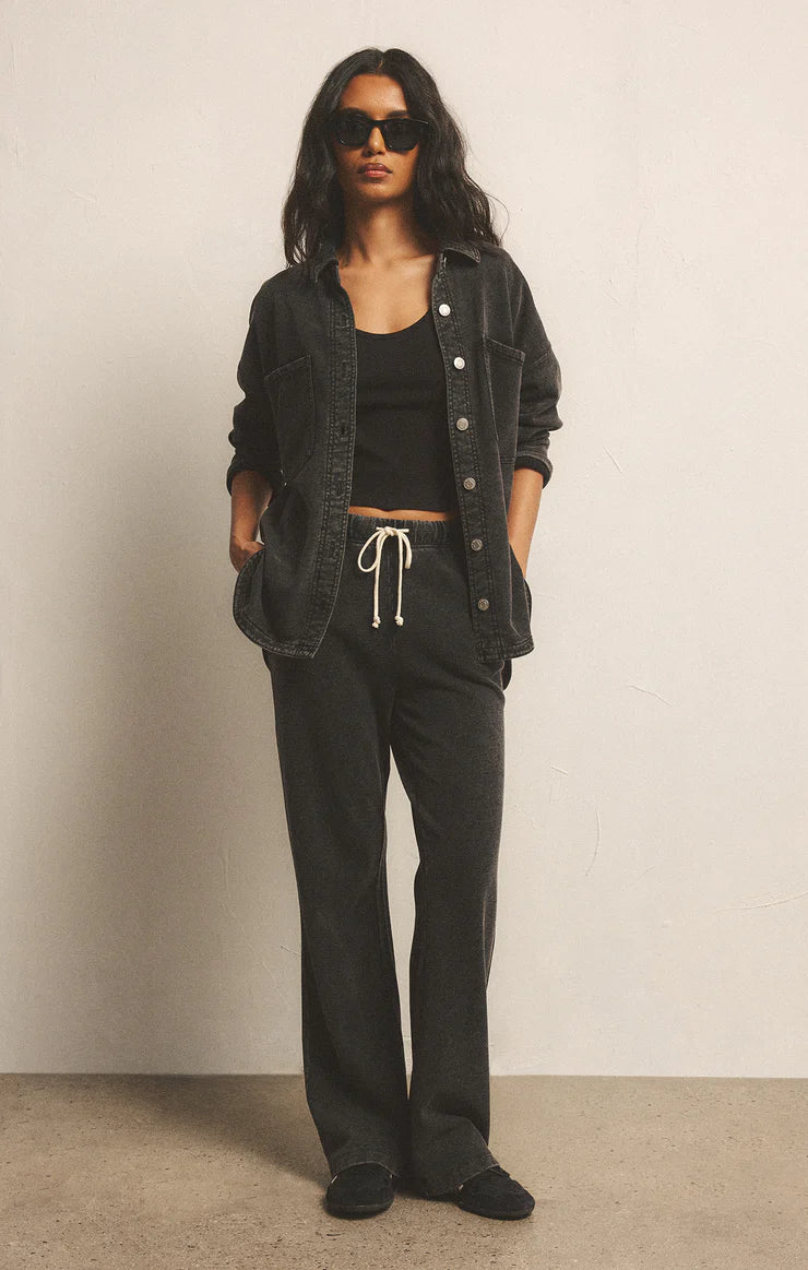Hunter Knit Denim Pant - Washed Black