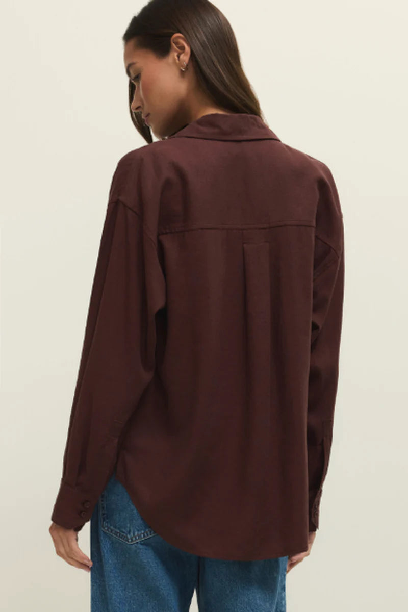 Alfie Button Up Shirt - Chocolate Cherry