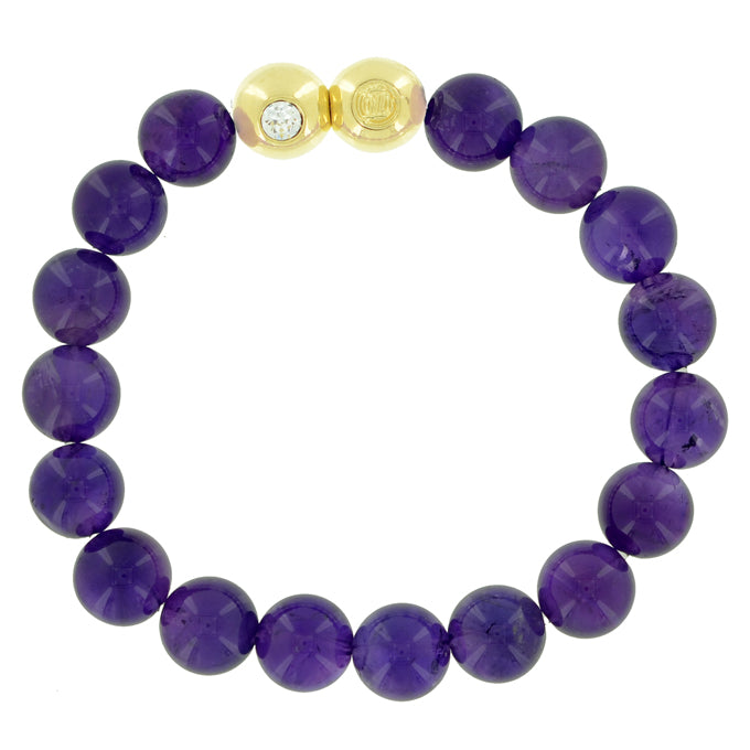 Semi Precious Stretch Bracelet - Amethyst