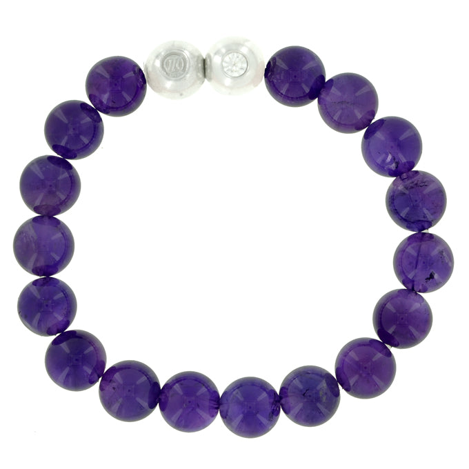 Semi Precious Stretch Bracelet - Amethyst