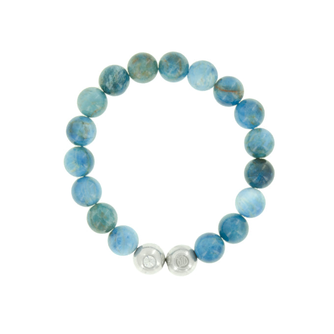 Semi Precious Stretch Bracelet - Blue Apatite