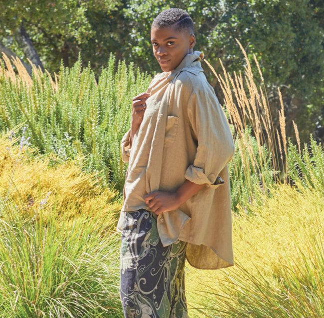 Boyce Shirt in Light Linen- Viscacha