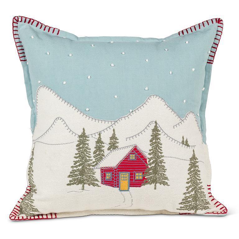 Winter Cabin in Hills Pillow