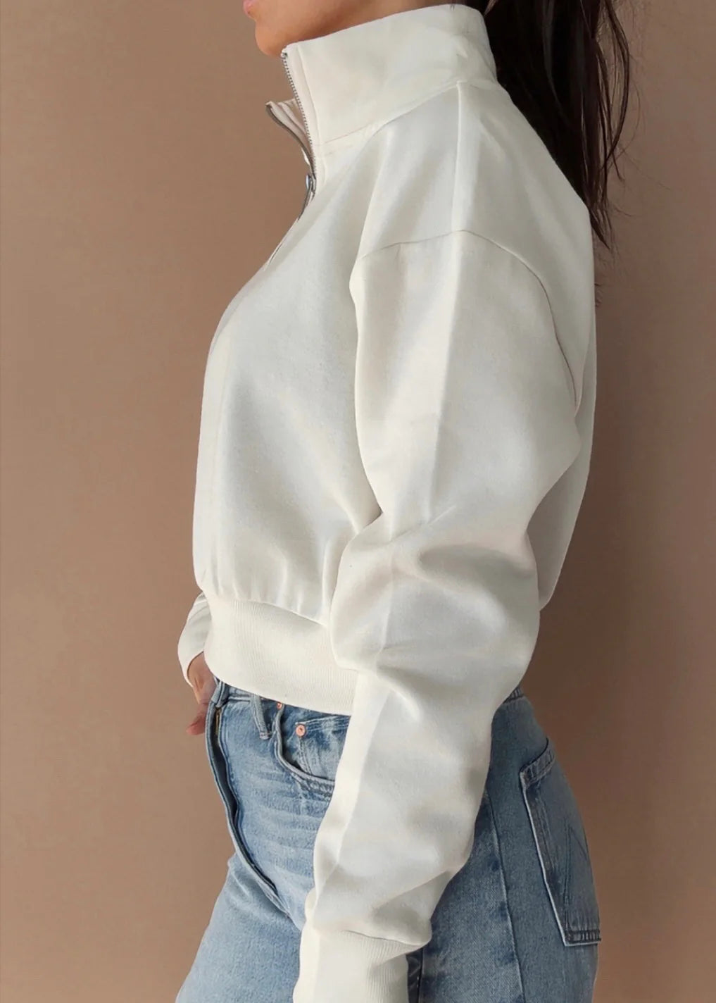 Downtown Half Zip Sweatshirt - Cloud