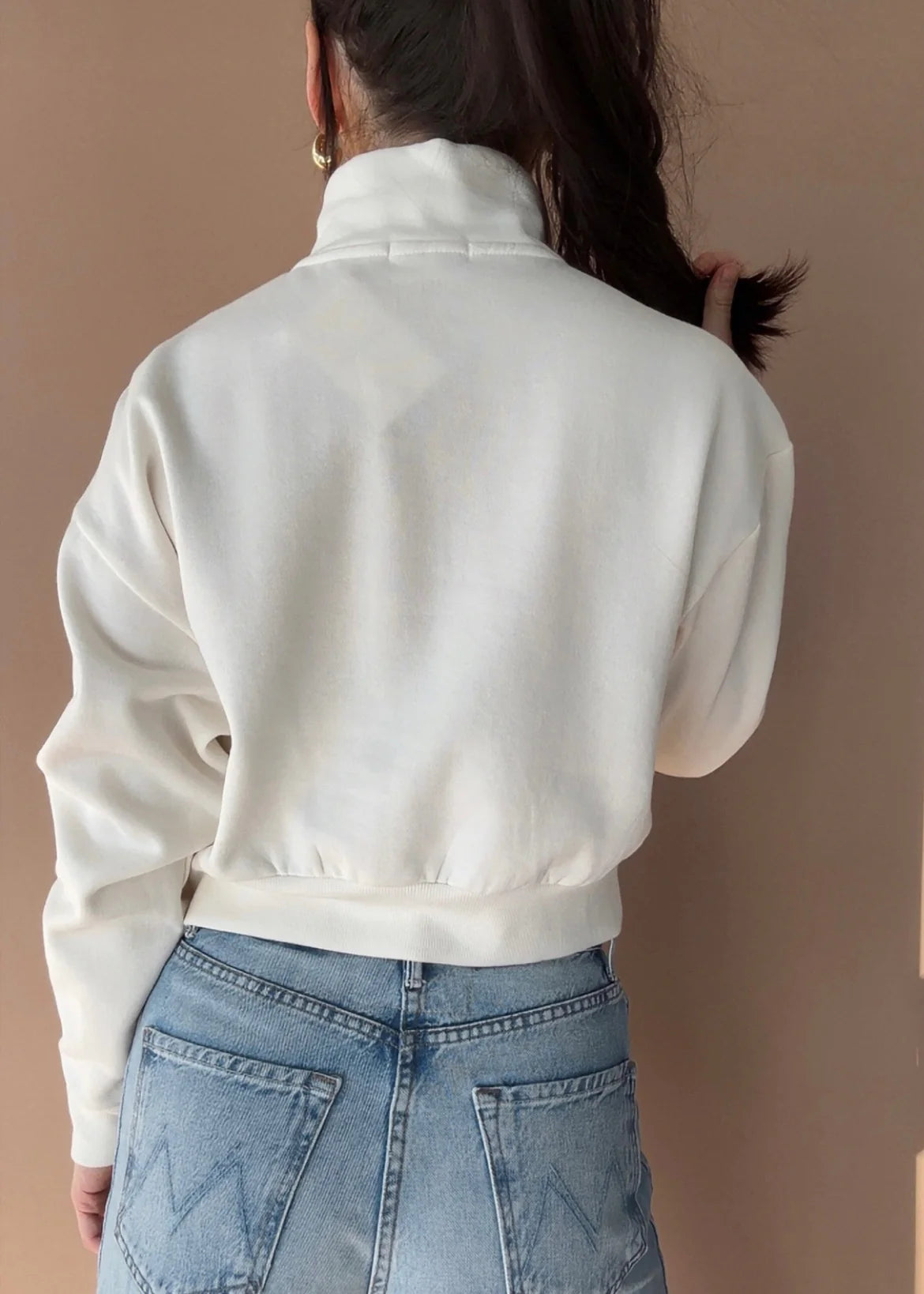 Downtown Half Zip Sweatshirt - Cloud