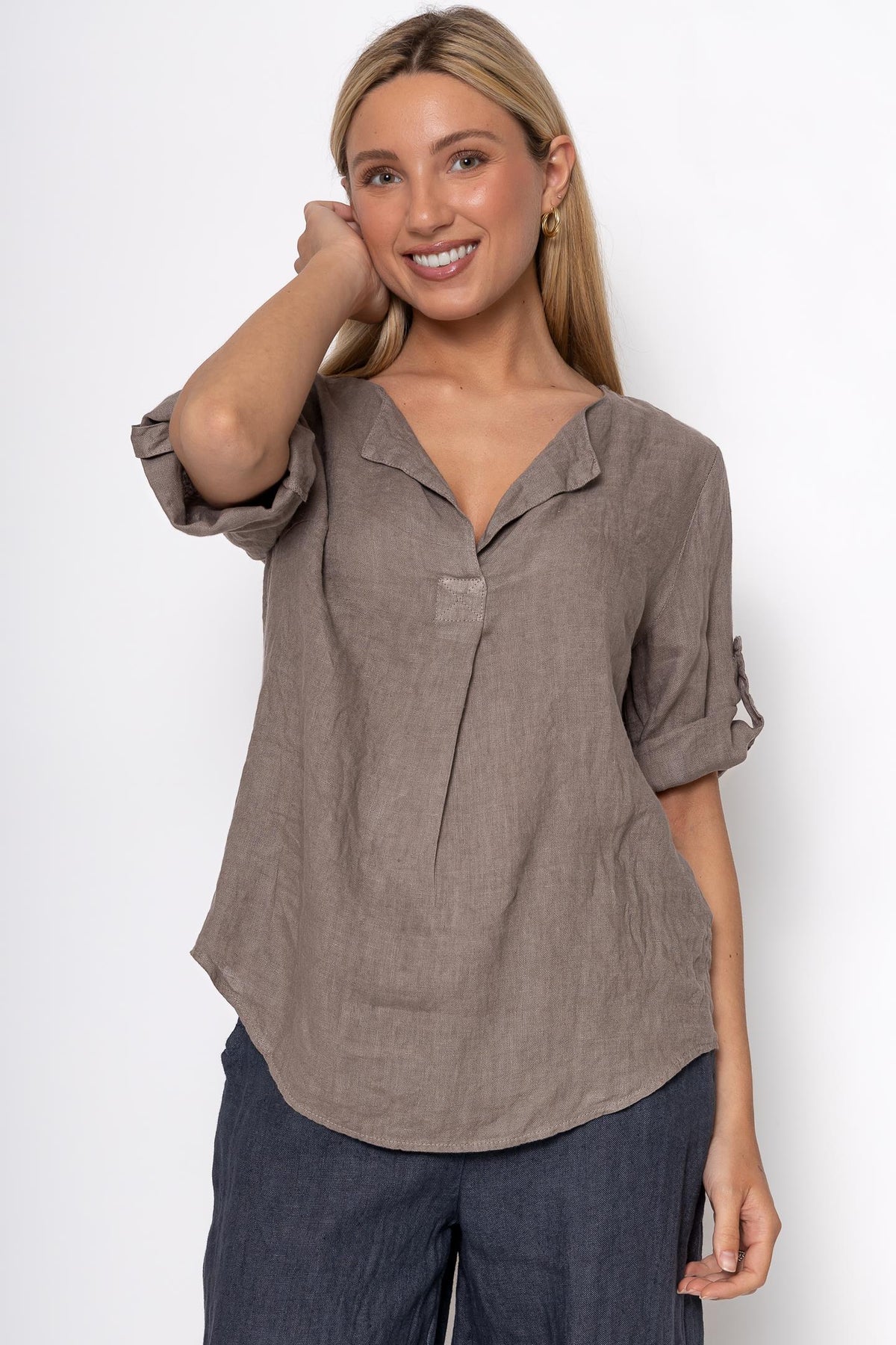French Linen Pullover Blouse