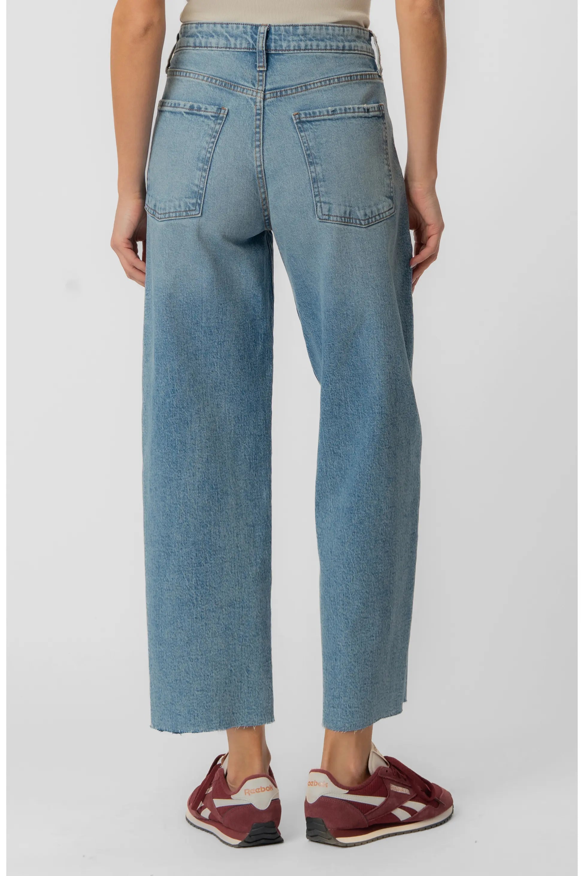Gwen Raw Hem High Waist Crop Slouchy Wide Leg Jeans - Answering
