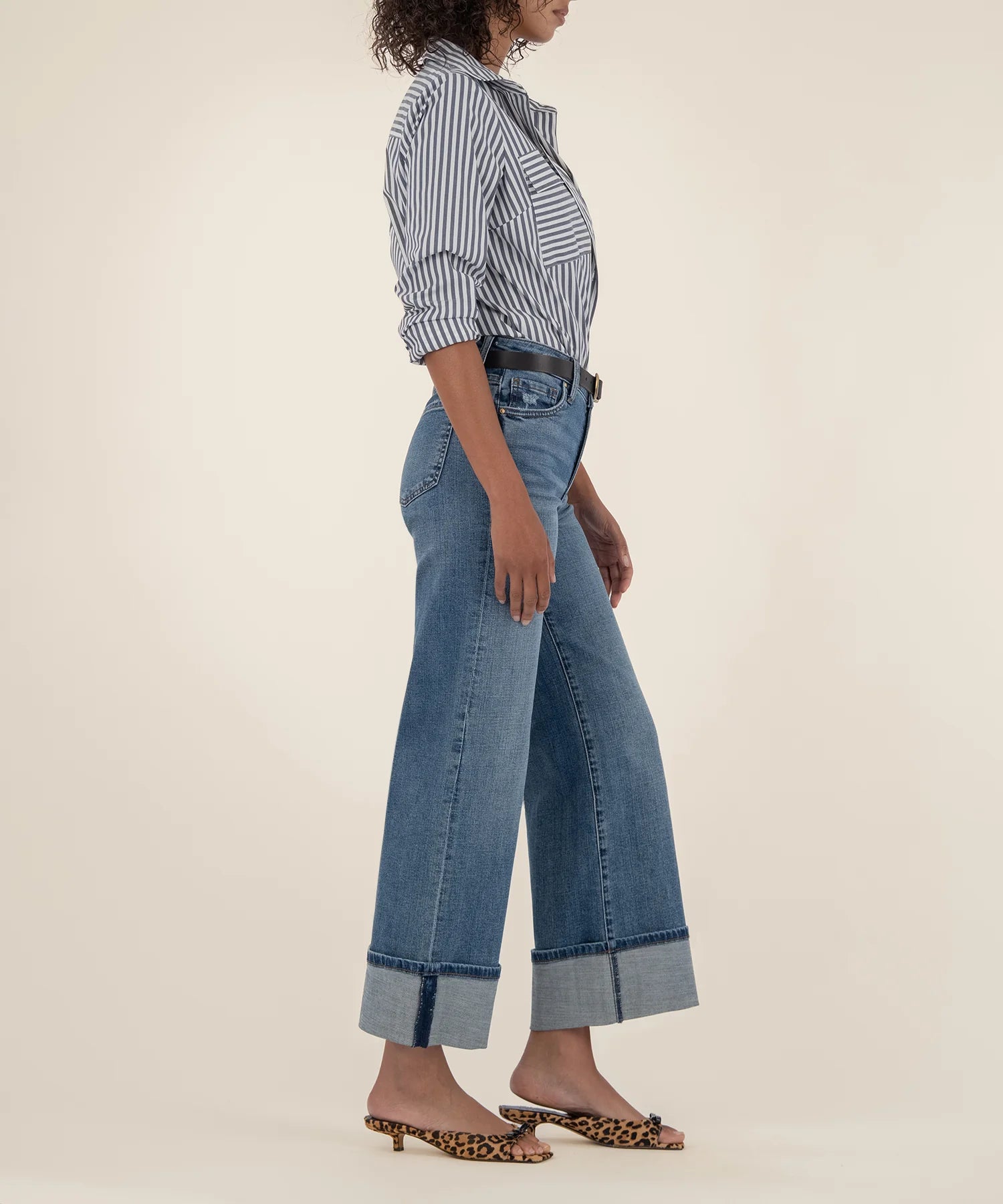 Meg High Rise Wide Roll Up Leg - Incontrovertible