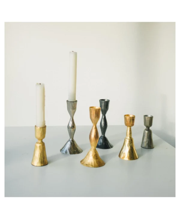 Zora Forged Candlestick - Gold