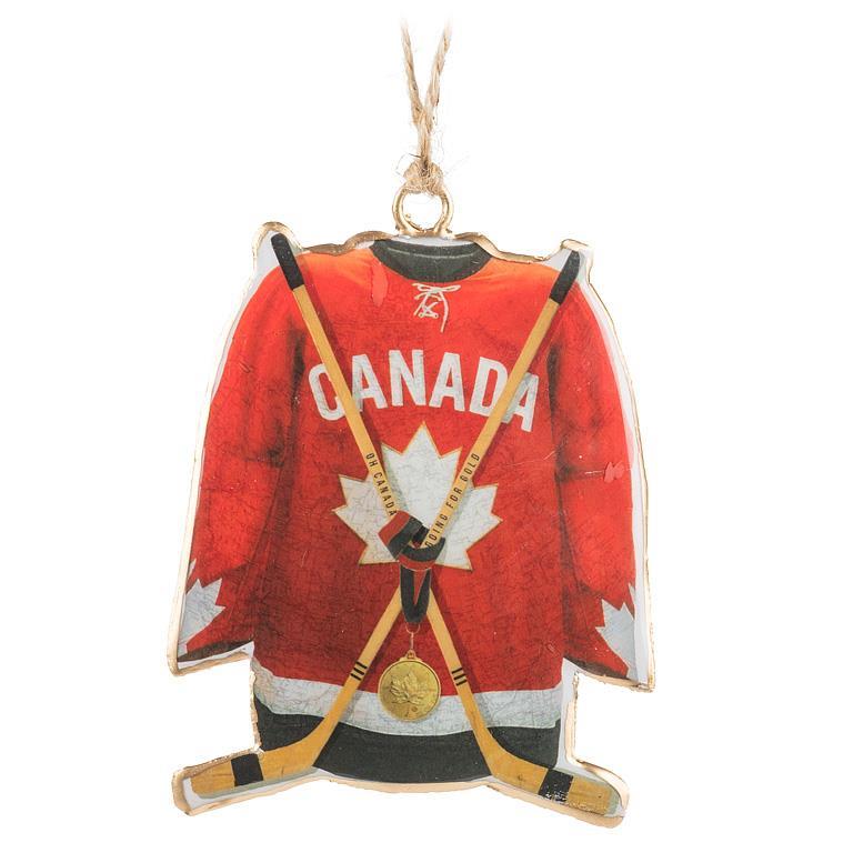 Canada Hockey Jersey Ornament - 4"H