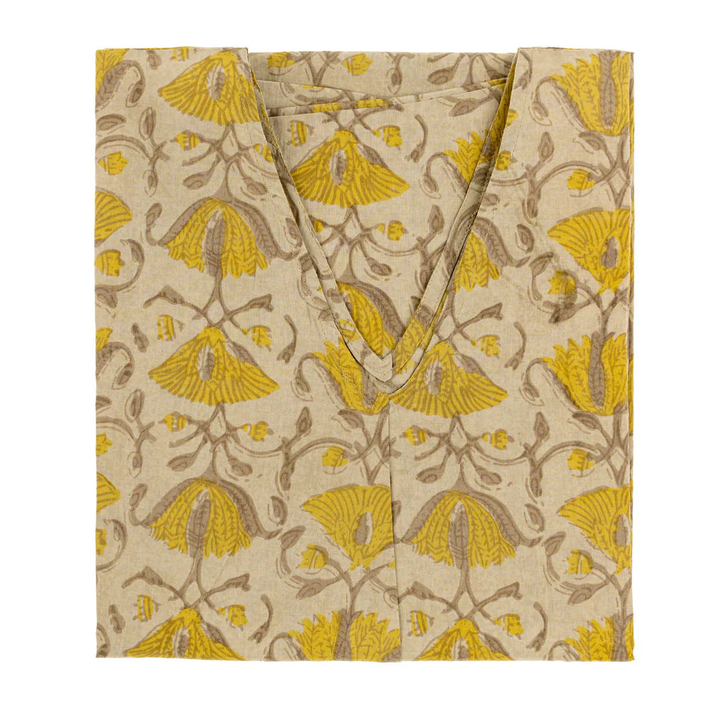 Lotus Block Print Kaftan