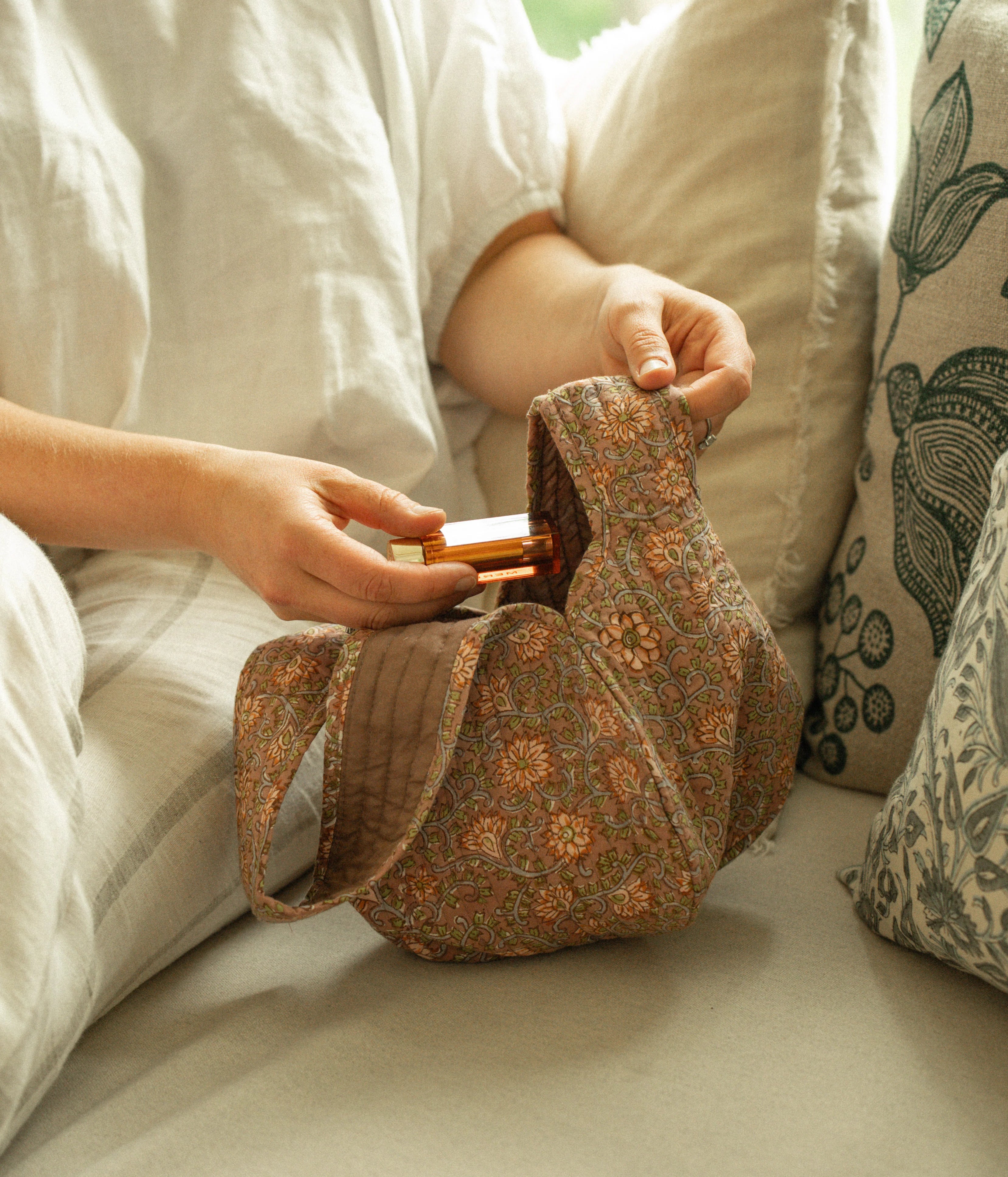 Block Print Knot Vanity Bag