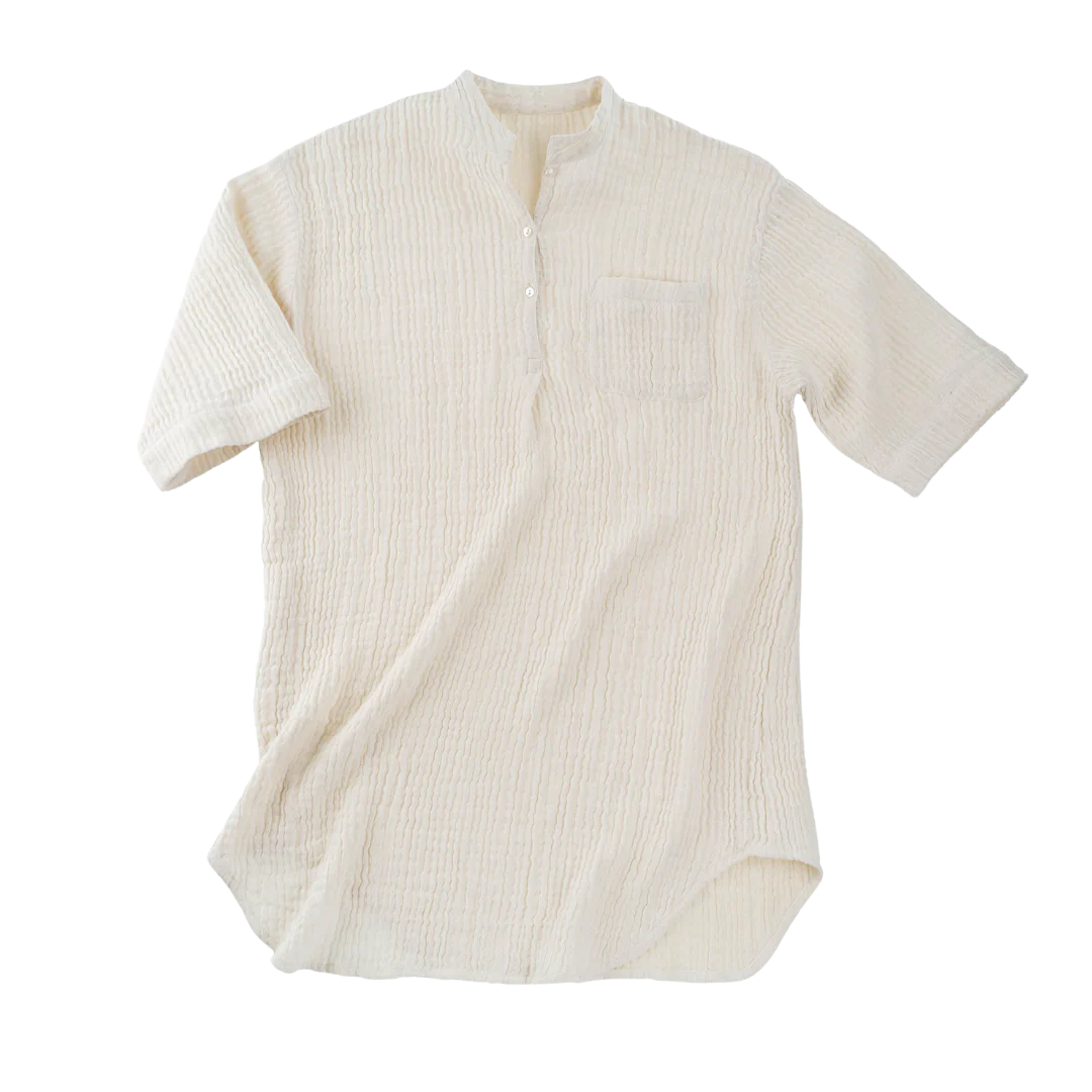 Crinkle Linen/Cotton Sleep Shirt-One Size