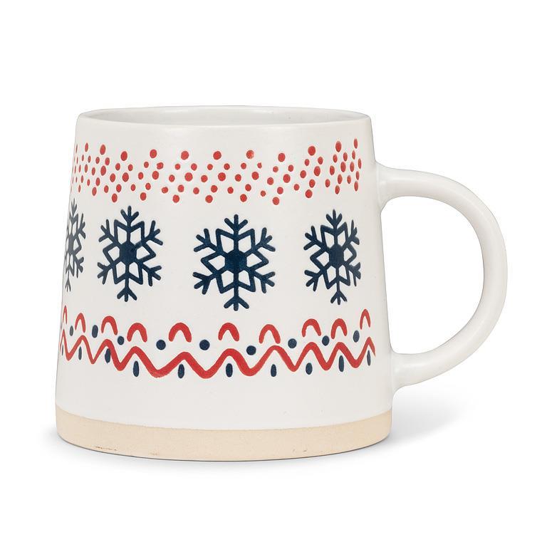 Wide Base Mug w/Nordic Pattern - 14oz
